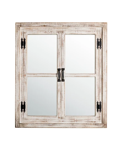 Glitzhome Oversized Farmhouse Wood Window Frame Wall Mirror