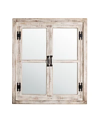 Glitzhome Oversized Farmhouse Wood Window Frame Wall Mirror
