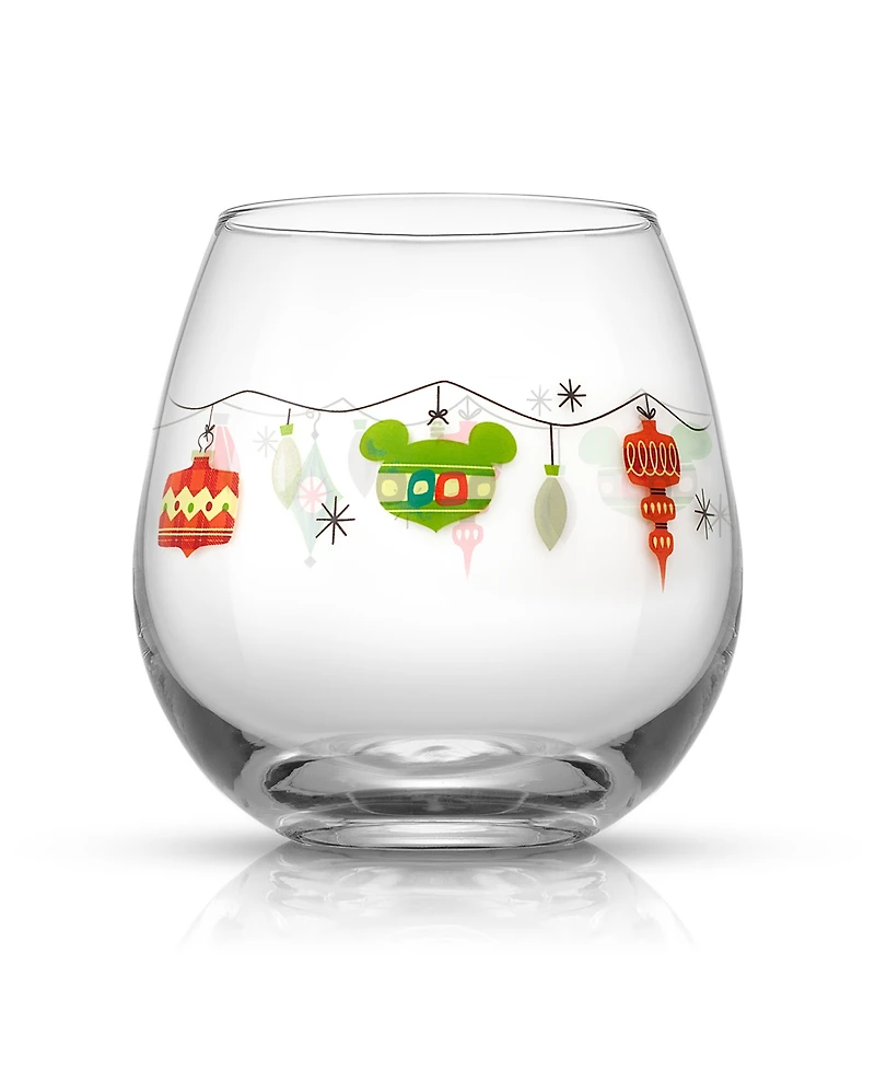 JoyJolt Disney Mickey Mouse 15 oz Joy O Joy Stemless Wine Glass, Set of 4