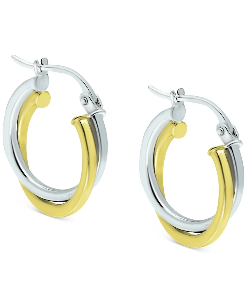 Giani Bernini Double Twist Hoop Earrings in Sterling Silver & 18k Gold-Plate, Created for Macy's