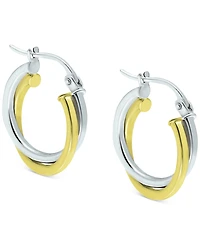 Giani Bernini Double Twist Hoop Earrings in Sterling Silver & 18k Gold-Plate, Created for Macy's