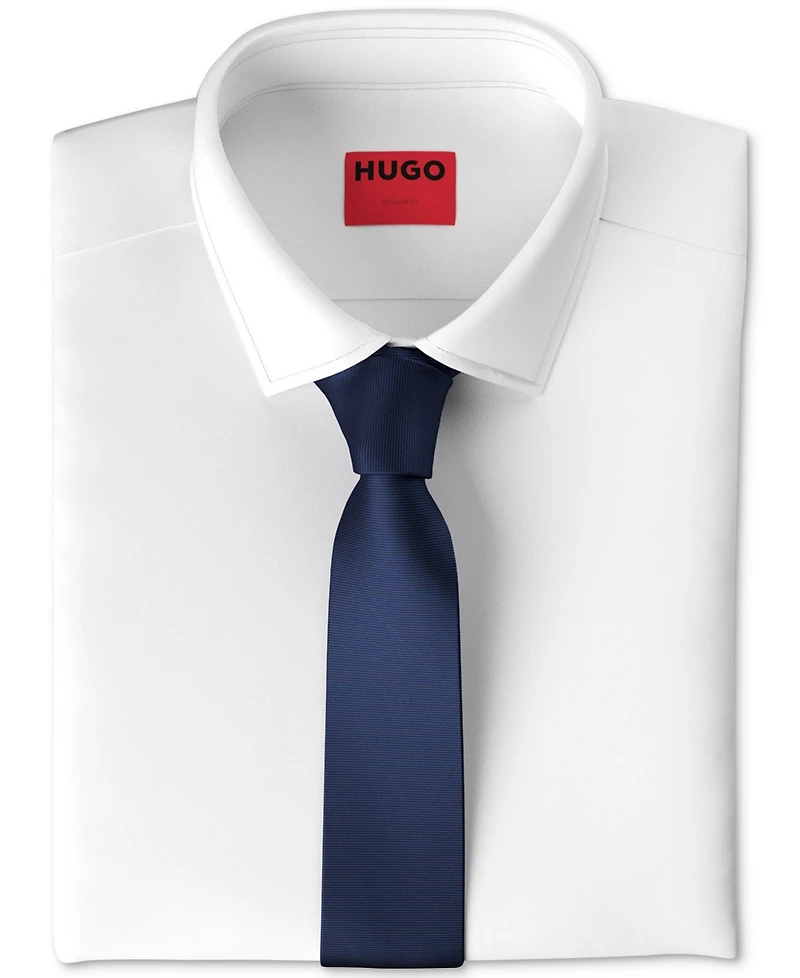 Hugo by Boss Men's Ribbed Silk Skinny Tie