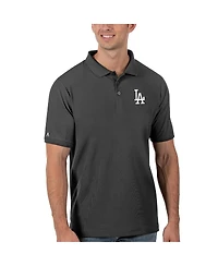 Men's Antigua Gray Los Angeles Dodgers Legacy Pique Polo Shirt