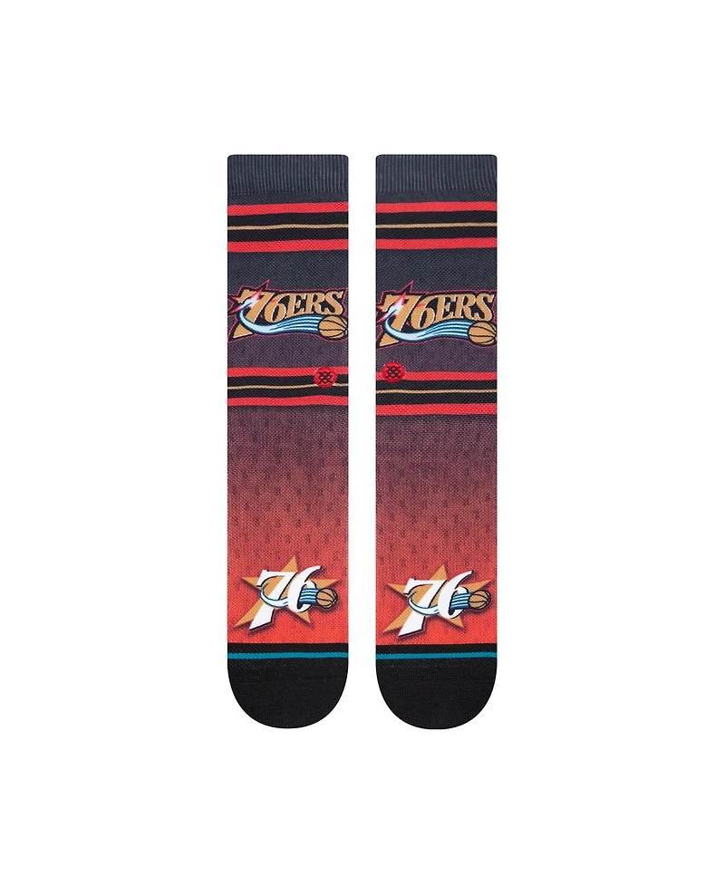 Men's Philadelphia 76ers Hardwood Classics Fader Collection Crew Socks