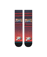 Men's Philadelphia 76ers Hardwood Classics Fader Collection Crew Socks