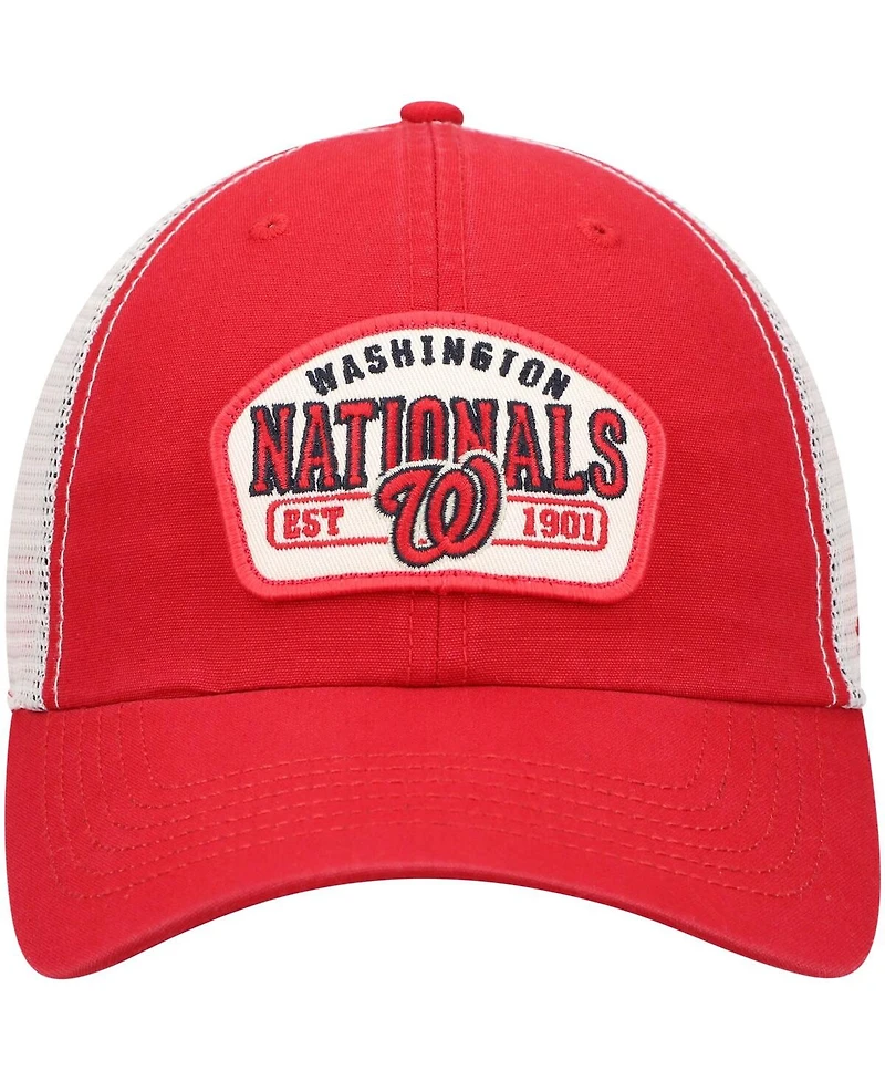 Men's Red Washington Nationals Penwald Clean Up Trucker Snapback Hat