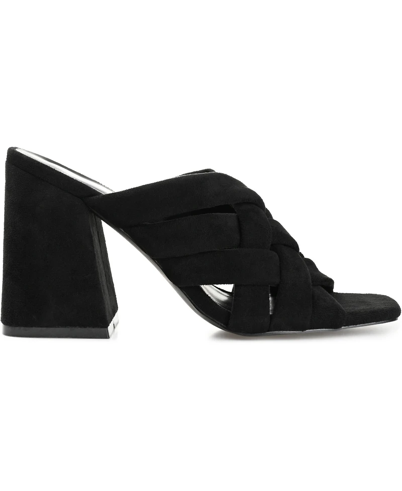Journee Collection Women's Dorisa Woven Block Heel Sandals