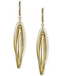 Orbital Open Navette Drop Earrings in 10k Gold