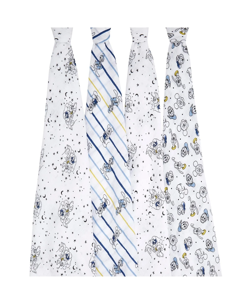 aden by aden + anais Mickey Stargazer Swaddle Blankets, Pack of 4