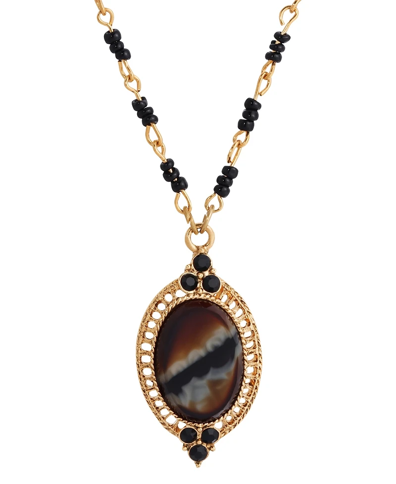 Drop Tiger Eye Necklace, 16"