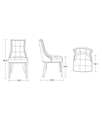 Manhattan Comfort Fifth Avenue 2-Piece Leatherette Upholstered Dining Chair Set