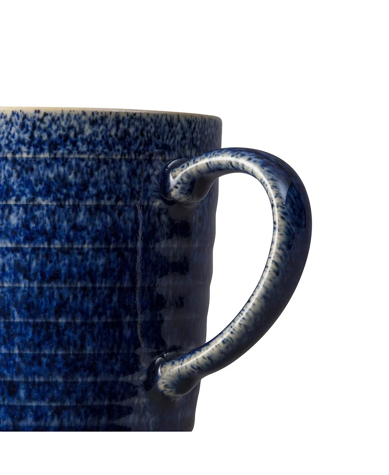 Denby Studio Blue Ridged Mugs, Set of 2