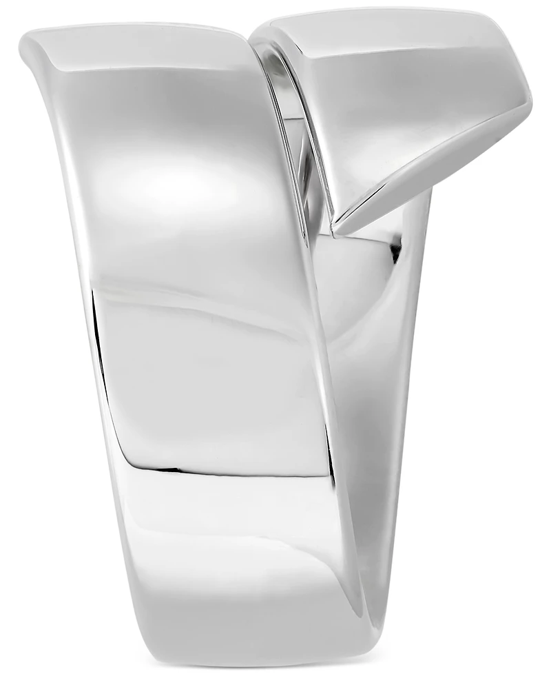 Italian Gold Bypass Ring 14k Yellow and White