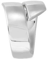 Italian Gold Bypass Ring 14k Yellow and White