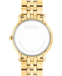 Movado Unisex Swiss Museum Classic Diamond (1/20 ct. t.w.) Gold Pvd Stainless Steel Bracelet Watch 40mm
