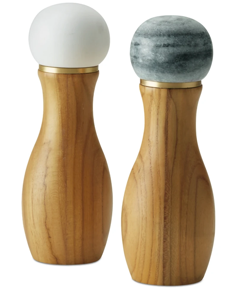 Anolon Pantryware Teakwood & Marble Salt and Pepper Grinder, Set of 2