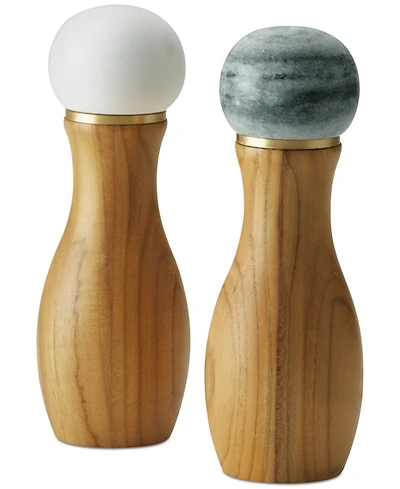 Anolon Pantryware Teakwood & Marble Salt and Pepper Grinder, Set of 2