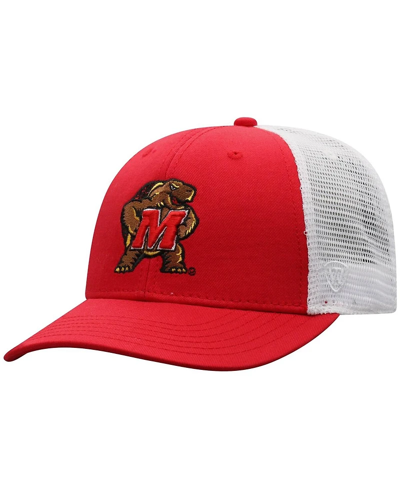 Men's Top of the World Red, White Maryland Terrapins Trucker Snapback Hat