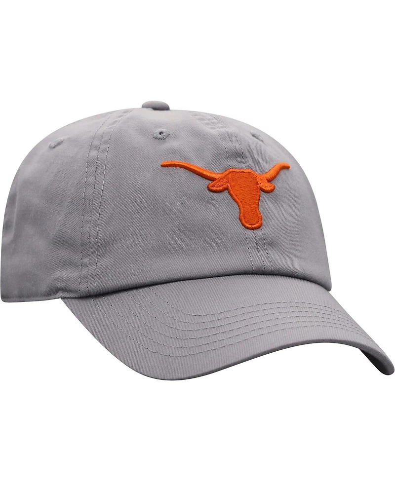 Men's Top of the World Gray Texas Longhorns Staple Adjustable Hat