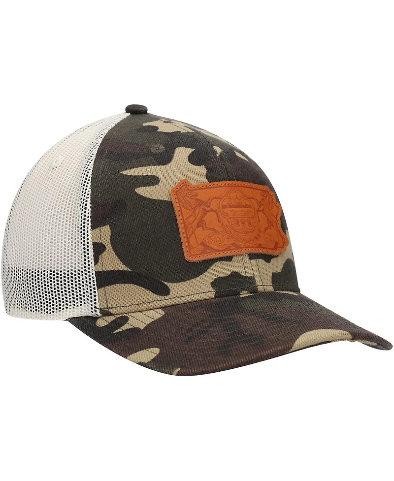 Men's Local Crowns Camo Pennsylvania Icon Woodland State Patch Trucker Snapback Hat