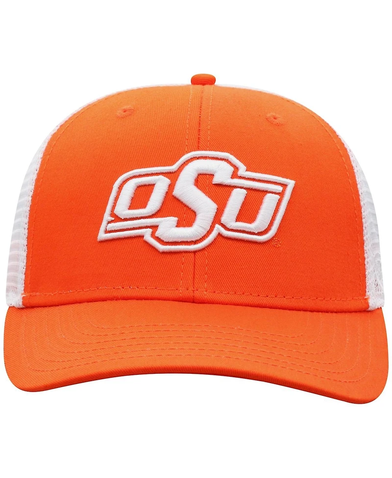 Men's Top of the World Orange, White Oklahoma State Cowboys Trucker Snapback Hat