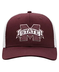 Men's Top of the World Maroon, White Mississippi State Bulldogs Trucker Snapback Hat