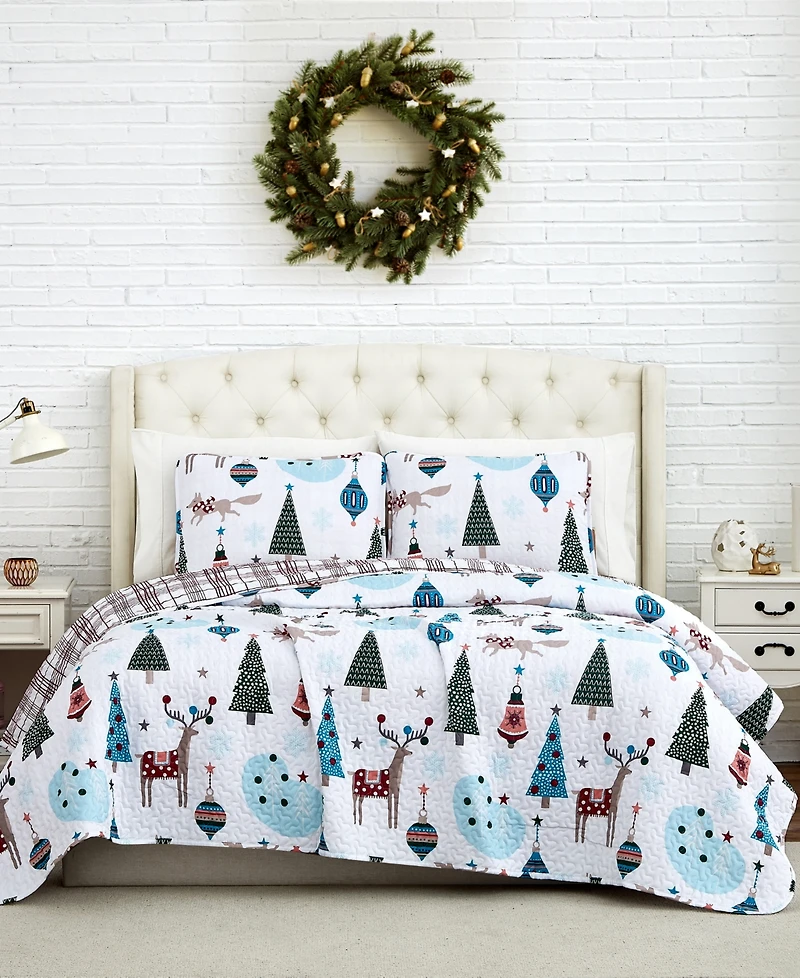 Southshore Fine Linens Winter Wonderland Oversized Reversible -Pc. Quilt Set