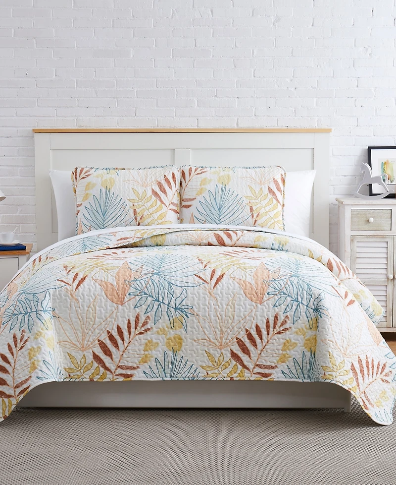 Southshore Fine Linens Tropic Leaf 3-Pc. Quilt Set, Full/Queen