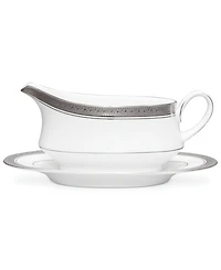 Noritake Dinnerware, Crestwood Platinum Gravy Boat with Stand