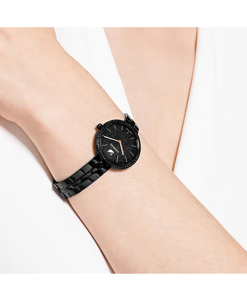 Swarovski Cosmopolitan Black Metal Bracelet Watch, 31.75 mm