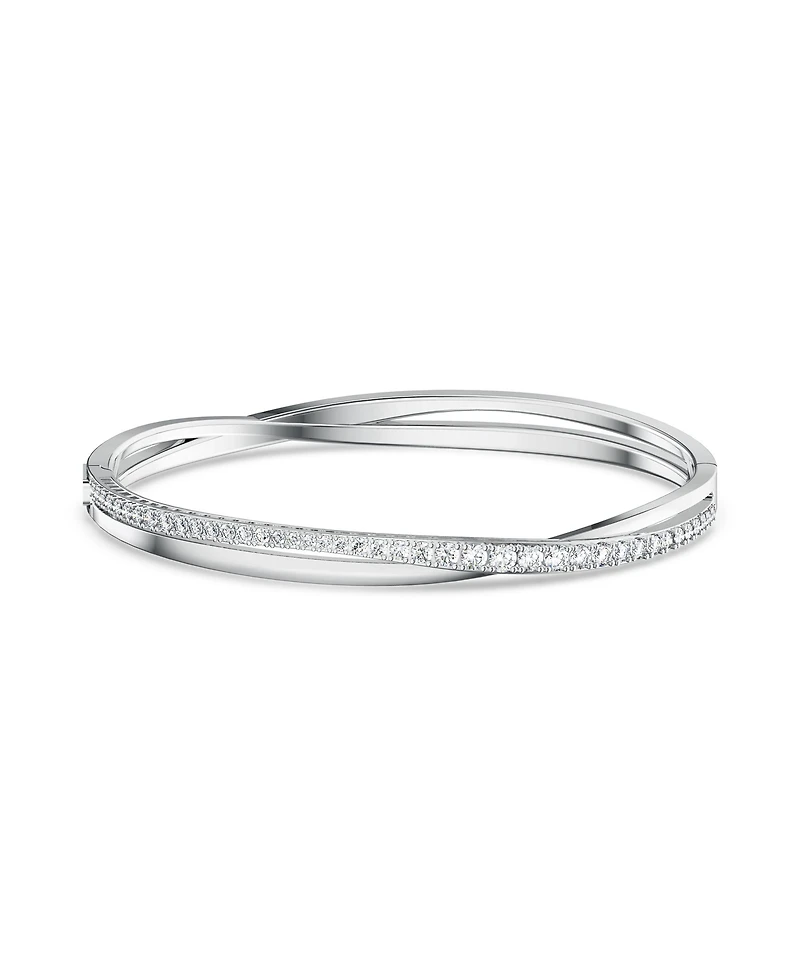Swarovski Twist Rhodium Plated Bangle