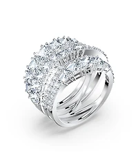 Swarovski Twist Wrap Rhodium Plated Ring