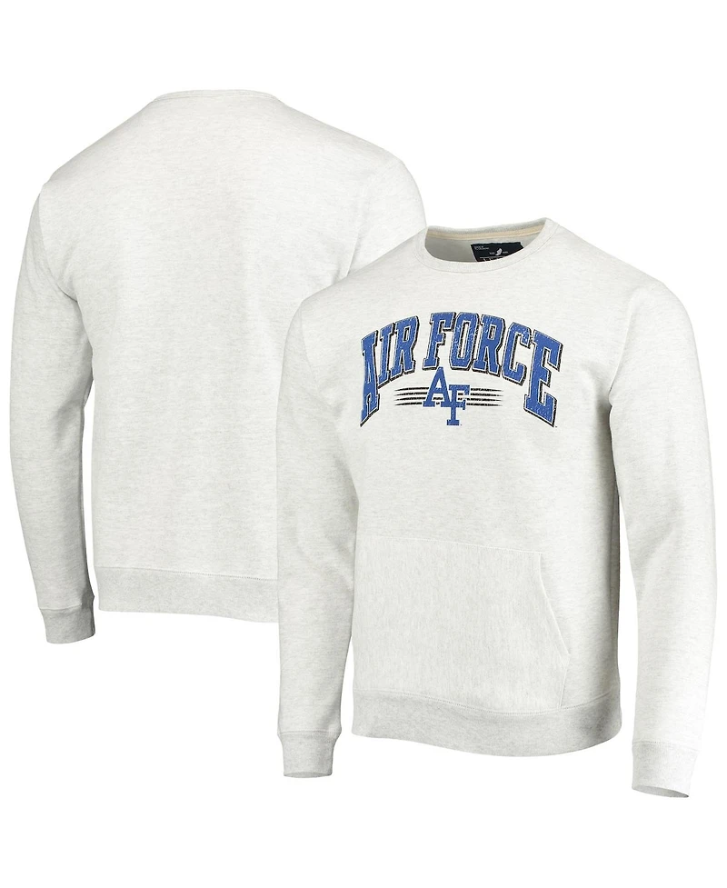 Men's League Collegiate Wear Heathered Gray Air Force Falcons Upperclassman Pocket Pullover Sweatshirt