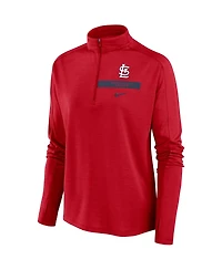Women's Nike Red St. Louis Cardinals Primetime Local Touch Pacer Quarter-Zip Top