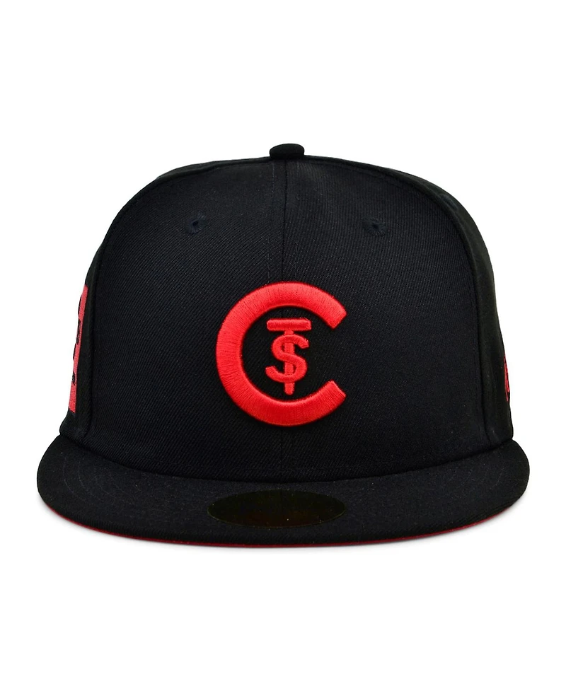 Men's Physical Culture Black St. Christopher Club Fives Fitted Hat