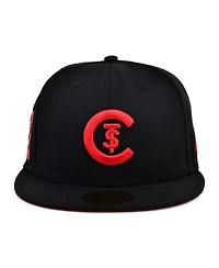 Men's Physical Culture Black St. Christopher Club Fives Fitted Hat