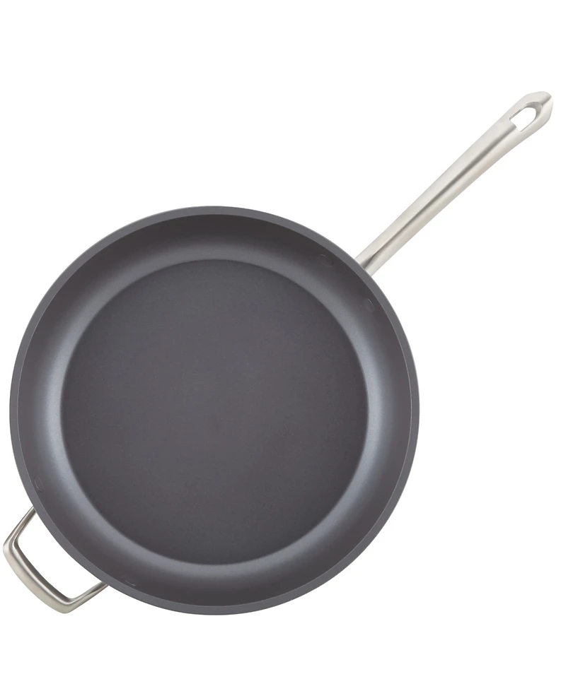 Anolon Accolade Forged Hard-Anodized Nonstick Deep Frying Pan with Lid, 12-Inch, Moonstone