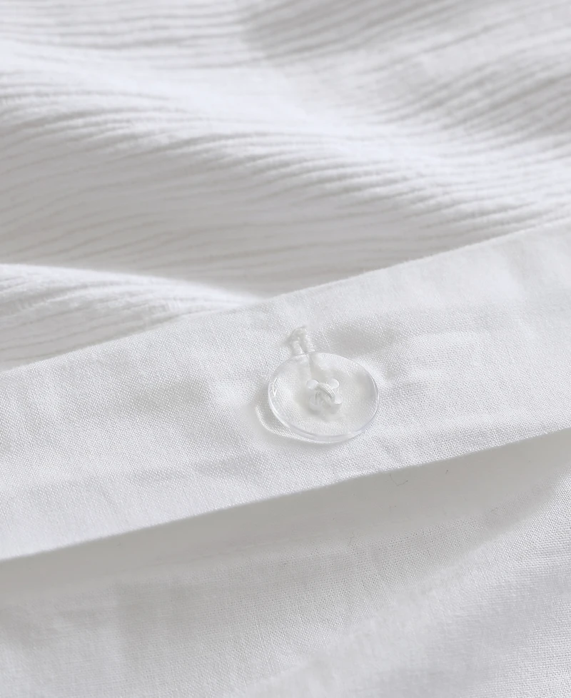 Vera Wang Solid Textured Pleats 3-Pc. Duvet Cover Set