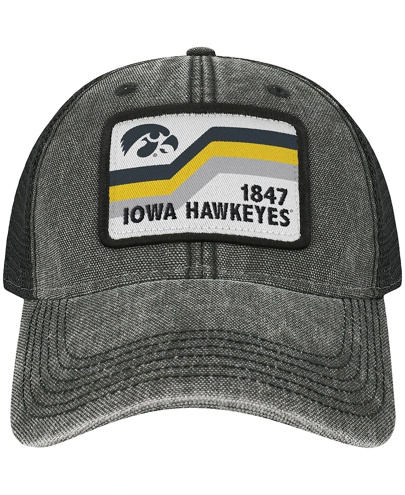 Men's Black Iowa Hawkeyes Sun & Bars Dashboard Trucker Snapback Hat
