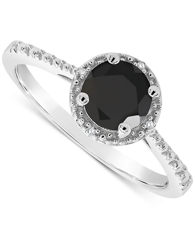 Cultured Freshwater Pearl & Diamond Accent Ring Sterling Silver (Also Onyx, Turquoise, Labradorite )