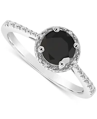 Cultured Freshwater Pearl & Diamond Accent Ring Sterling Silver (Also Onyx, Turquoise, Labradorite )