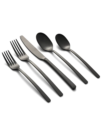 Cambridge Silversmiths Beacon Black Satin -Piece Flatware Set