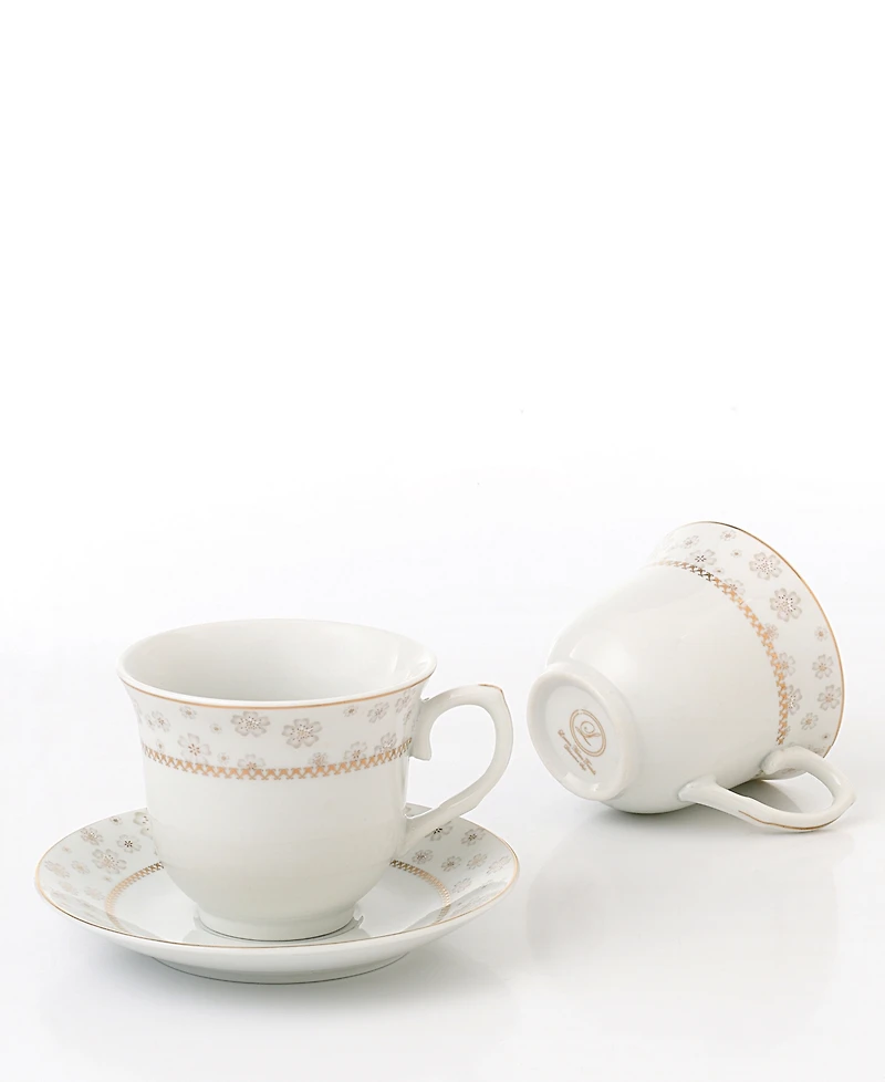 Lorren Home Trends Floral Tea and Coffee Set, 8 Piece