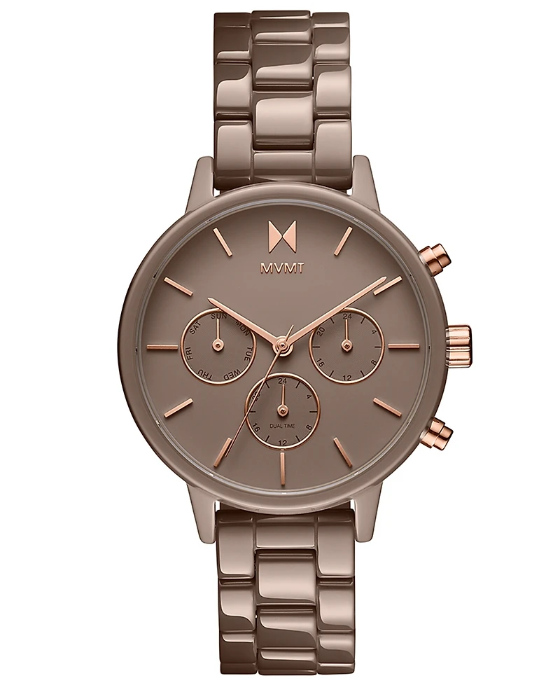 Mvmt Women's Chronograph Nova Taupe Ceramic Bracelet Watch 38mm