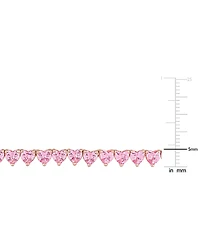 Lab-Created Pink Sapphire Heart All-Around 18" Collar Necklace (31-1/2 ct. t.w.) in Rose-Plated Sterling Silver