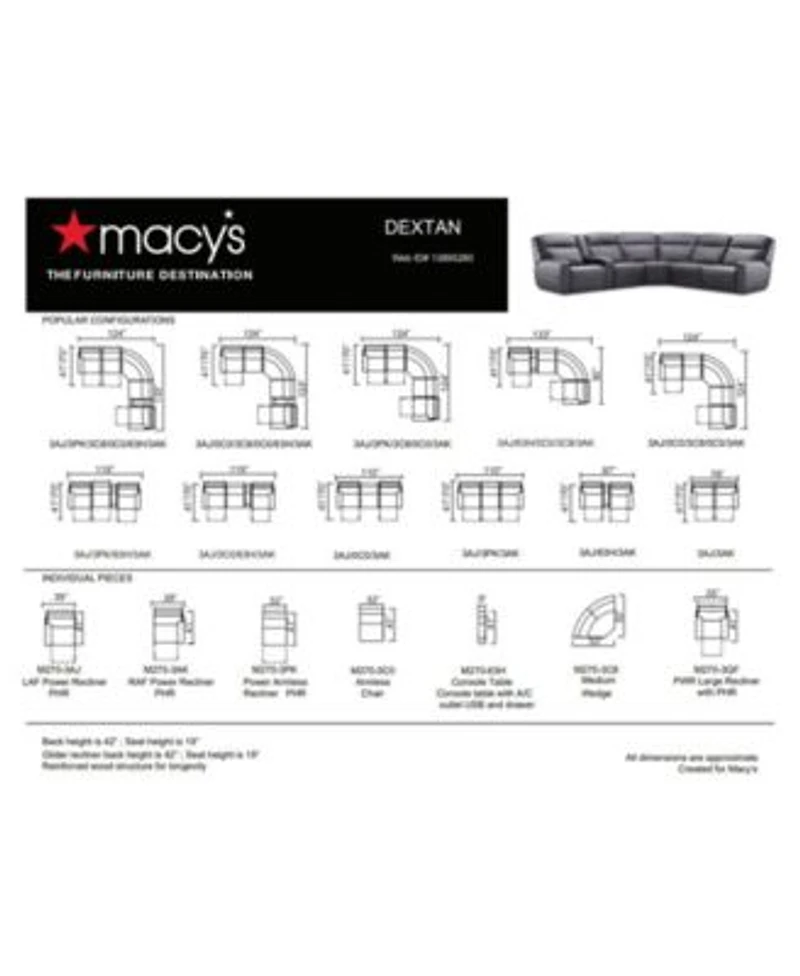 Closeout Dextan Leather Sectional Collection Created For Macys