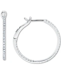 Diamond In & Out Hoop Earrings (1/2 ct. t.w.) in 10K White Gold