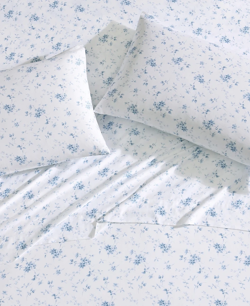 Closeout! Laura Ashley 300 Thread Count Cotton Sateen Pillowcase Pair, Standard