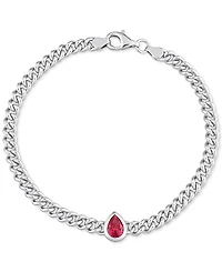 Lab-Grown Ruby Chain Link Bracelet (1-1/7 ct. t.w.) in Sterling Silver