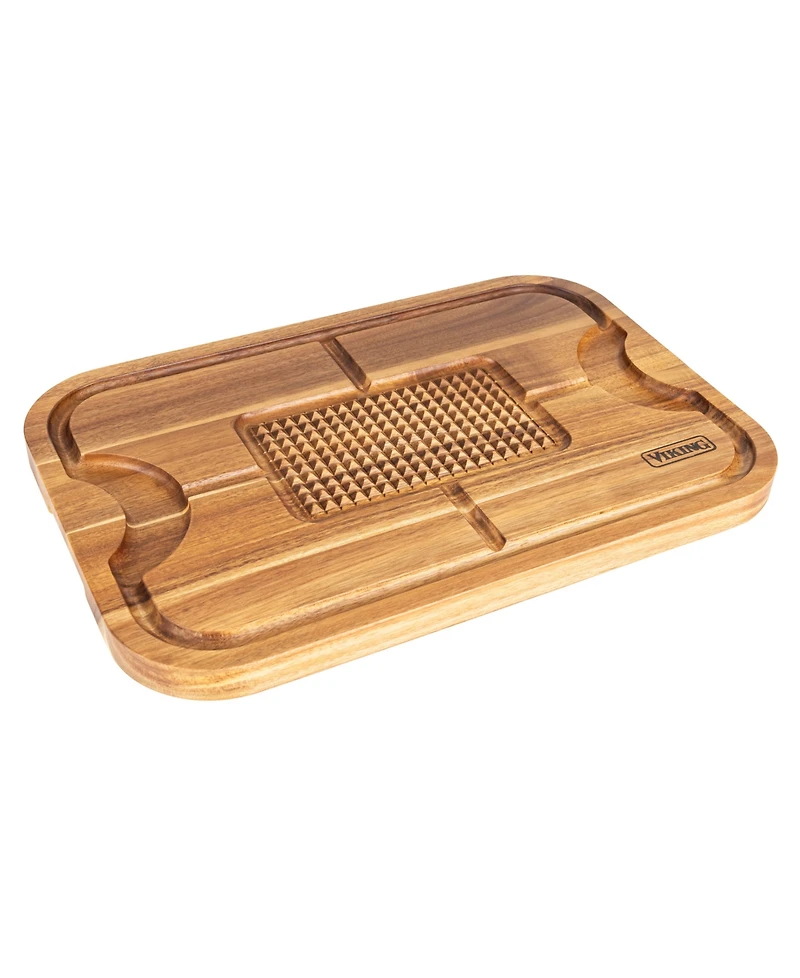 Viking Oversized Acacia Carving Board with 3 Piece Carving Set
